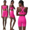 Conjunto de Ropa de Yoga de Onda Pequeña de Verano Transfronterizo para Mujer, Talla Grande Lycra Secado Rápido Ropa Deportiva para Correr y Fitness Conjunto de Dos Piezas