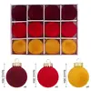 Amazon Transfronterizo Bolas de Navidad Afelpadas Mascota 6cm Paquete de 12 en Caja Adornos para Árbol de Navidad Decoraciones Festivas Bolas Redondas
