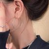 Aretes de perlas con aguja 925 para mujer, colgantes en la parte trasera, estilo ins, nuevo estilo caliente, modernos, lisos, circulares, nicho, aros para la oreja, venta al por mayor