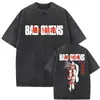Camiseta Gráfica Vintage Lavada Old America Banda de Rock Bad Omens