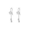 Aretes de botón de loto de plata S999 estilo chino para mujer, moda, aretes versátiles, gancho para la oreja con borla, joyería elegante para la oreja de mujer