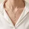 Colar de Prata Esterlina S925 Fortuna e Prosperidade para Mulheres, Luxo Leve, Design de Nicho de Alta Qualidade, Corrente para Clavícula com Pingente de Cabacinha com Borla