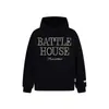 Sudadera con capucha bordada con letras estilo americano, unisex, sudadera con capucha tipo pullover de corte holgado para pareja BATTLE HOUSE