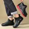 Botas de Lluvia Antideslizantes Nuevas Cortas hasta el Tobillo Botas de Goma para Hombre Zapatos de Pesca con Felpa Cubrezapatos Impermeables para Adulto Cocina Trabajo Estudiante