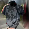 Camiseta Masculina Tendência Transfronteiriça Manga Curta Solta Verão Tie-Dye Casual Moda Masculina Verão Top Tie-Dye com Letra