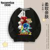 Camiseta de Manga Longa Masculina Sonic the Hedgehog, Estilo Primavera e Outono 2025, Camiseta Básica para Bebê, Top de Algodão Puro para Crianças na Primavera