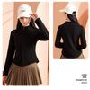Jaqueta Térmica Magnolia Spring 801 Outono/Inverno Cintura Fina Gola Alta 2.0 para Mulheres, Casaco Grosso Quente de Cor Sólida