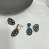 Brincos de Prata S925 Agulha Retro Assimetria Pintura a Óleo Design Versátil Senso de Moda Nicho Moda Ins Sem Furo na Orelha para Mulheres