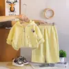 Conjunto de ropa nuevo de otoño 2026 para bebés y niños pequeños: conjunto elegante de chaqueta de béisbol y sudadera para niñas pequeñas