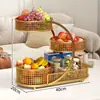 Plato de Fruta Estilo Vintage para Uso Doméstico, Estante de Almacenamiento para Sala de Estar, Organizador de Mesa de Café, Bandeja de Exhibición de Bocadillos Multicapa, Cesta de Fruta, Plato de Fruta