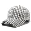 Sombrero para Mujer Primavera y Otoño Nuevo Gorra de Béisbol Pata de Gallo Tendencia de Moda Viaje al Aire Libre Parasol Gorra a Cuadros A Cuadros
