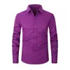 Camisa popular de comercio exterior para hombre, manga larga, color liso, tallas grandes para hombre, fácil de cuidar, mezcla de algodón, top casual de negocios para hombre