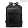 Mochila de cuero para hombre de moda, para negocios, para ir al trabajo, mochila de cuero, bolsa para computadora ligera y a la moda, gran capacidad, mochila casual, Negra