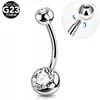 Anel de Umbigo com Rosca Externa em Liga de Titânio Grau Cirúrgico F136, Piercing de Umbigo, Joia para Body Piercing para o Abdômen