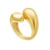 Aço Titânio Banhado a Ouro 18K Design de Nicho Anel de Fundição Duplo em Forma de Gota Anel de Personalidade Punk R244228