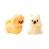Accesorios de Resina de Familia de Perros Mini Simulada Muñeco de Cachorro Lindo Decoración de Escritorio DIY Casa de Muñecas Animales Pequeños