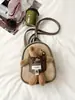 Mochila Fofa de Pelúcia Ursinho Mini Bolsa Escolar Estudante Feminina Bolsa Transversal de Pelúcia Camurça Retrô Bolsa Pequena para Meninas