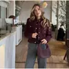 Ropa Europea y Americana Transfronteriza Aliexpress Moda Popular Cuello Alto Retro Casual Chaqueta Corta de Doble Botonadura