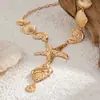 Colar Europeu e Americano Design Cruzado Ins Estrela do Mar Metal Concha Pingente Estilo Férias Feminino Colar Clavícula