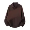 Mu Qiu Ropa de Hombre Polo de Punto con Cremallera a Media Altura y Cuello Solapa de Manga Larga Estilo Old Money Suéter Holgado Texturizado