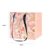 Bolsa de flores, bolsa de papel para embalaje, bolsa de red roja cuadrada, bolsa de abrazo, bolsa de regalo grande, bolsa de embalaje portátil para ramo, venta al por mayor