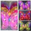 Alas de Mariposa Luminosas para Niños Alas de Luces Dobles Juego de Tres Piezas Decoración de Espalda Accesorios para Actuación Juguetes de Puesto