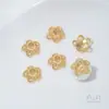 Accesorios para Bandeja de Flores Recubiertos de Oro de 14K que Conservan el Color, Bandeja para Cuentas, Tapa de Flor, Separador con Cuentas, Separador, Pulsera DIY, Collar, Material para Joyería