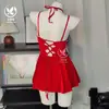 Romance Floral Lingerie Sexy Camisola Estilo Puro Desejo Vestido com Alça de Veludo Pequeno Realçador de Seios Conjunto de Pijama e Roupa de Casa A068