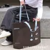 Bolsa Tote Não Tecida Espessa Azul Névoa com Botão de Pressão para Shoppings, Bolsa Tote Promocional com Logo Personalizado Atacado