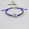 Amazon Venta Caliente Transfronteriza Pulsera Tejida a Mano con Cara de Fútbol Pulsera de Amistad para Estudiantes Hombres y Mujeres Set
