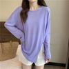 Roupas de Outono para Mulheres 2025 Nova Blusa Verde Abacate de Manga Longa com Proteção Solar e Fenda Top Azul Klein