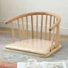 Silla con respaldo de tatami estilo japonés, madera maciza, sin patas, adecuada para apartamentos pequeños, balcones y ventanales; una silla de una sola persona, de asiento bajo, para uso doméstico