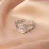 Anillo para Mujer, Lujo Ligero, Gama Alta, Nicho, Anillo con Pigmento que No Cae, Apertura de Circonita, Joyería de Mano Exagerada, Mayoreo
