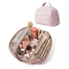 Bolsa de Maquillaje Acolchada Transfronteriza Feihong, Bolsa de Almacenamiento Cosmético Esponjosa y Elegante, Bolsa de Almacenamiento Portátil para Artículos de Tocador de Viaje