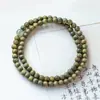 Pingbu Qingyun Pulsera Original de Cuentas de Buda de Sándalo Verde Antiguo, Jade Hetian Antiguo Simple 4mm, Pulsera de Sándalo para Mujer Artística