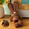 Nuevo Llavero de Peluche de Conejo Divertido Desplegable Colgante Creativo Elástico de Conejo para Mochila Alivio del Estrés