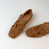 Sandalias Cerradas Transpirables con Corte Hueco, Casuales y Cómodas para Mujer, con un Diseño de Nicho de Moda y un Suave Estilo Romano Retro