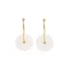 Pendientes europeos y americanos florales de acero inoxidable 316, chapados en oro de 18 quilates transfronterizos, impermeables, pendientes de piedra natural, accesorios de alta gama para mujer