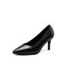 Zapatos de Primavera para Mujer 2024 de Fábrica Original Zapatos de Tacón Alto de Piel de Punta Zapatos de Negocios de Boca Baja Cómodos para Combinar Zapatos de Trabajo