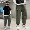 Z496 Niños Yang Temprano Otoño 2023 Nueva Personalidad Letra Fresca Tendencia de Moda Estilo Occidental Ropa de Trabajo Pantalones Casuales Niños