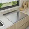 Tabla de cortar de acero inoxidable engrosada de doble cara para amasar masa, tabla de cortar para frutas de uso doméstico, suministros de cocina al por mayor