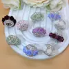 Cuentas de flor de rosa con gradiente multicolor transfronterizo, diamantes, con agujero pasante, accesorios para bolígrafo de cuentas DIY, cadena para teléfono móvil, llavero, cadena para bolso