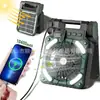 Ventilador de Camping Solar para Exteriores con Luz, Plegable, Larga Duración, Recargable por USB, con Luz de Ventilador Portátil LED