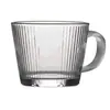 Copo de Vidro com Alça, Listras Verticais, Copo Estilo Ins, Copo para Americano Gelado, Copo de Leite, Copo de Café com Aparência Sofisticada