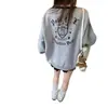 Sudadera de Empalme a Rayas con Encaje, Manga Larga para Mujer, Cuello en V, Otoño e Invierno, Talla Grande, Diseño Dulce, Top con Capucha de Nicho
