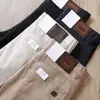 Estação europeia verão cinco bolsos calça casual masculina fina cáqui lisa lavada respirável negócio reta calça