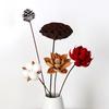 Buquê de Flores Secas Zen para Decoração de Casa Flor de Lótus de Algodão Inserida à Mão Adereços de Buda Decorações Criativas