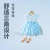 Vestido Triangular de Primavera e Outono para Bebês de 0 a 2 Anos, Macacão Doce de Manga Curta para Meninas Bebês, Roupa Infantil, Macacão de Engatinhar para Bebês