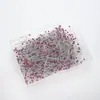 Alfileres de cabeza de vidrio de colores, 38 mm, para patronaje y posicionamiento de prendas, 500 piezas por caja, alfileres de cabeza de perla de vidrio de un solo color, en caja