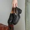 Mocassins redondos de camurça 5CM, totalmente em couro por dentro e por fora, emagrecem e reduzem o pé, estilo coreano simples da primavera de 2025
